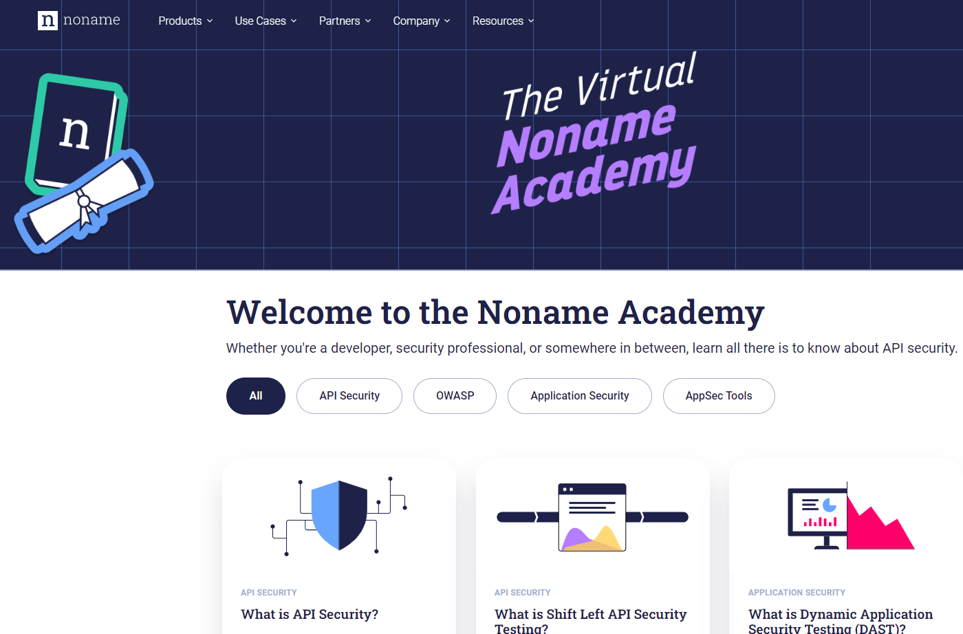 Screenshot of noname learning academy